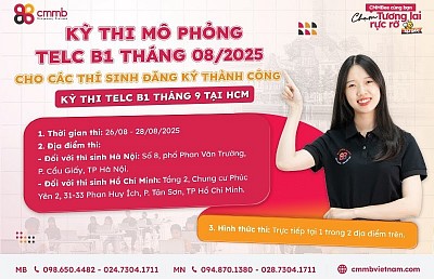 Kỳ thi mô phỏng TELC B1 tháng 08/2025 tại Hà Nội và TP. Hồ Chí Minh